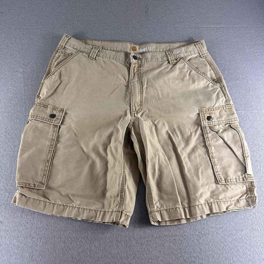 Carhartt Shorts Adult 40 Beige Cargo Canvas Carpenter 10" Workwear Mens